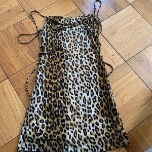 FOREVER 21 ANIMAL PRINT COWL NECK DRESS